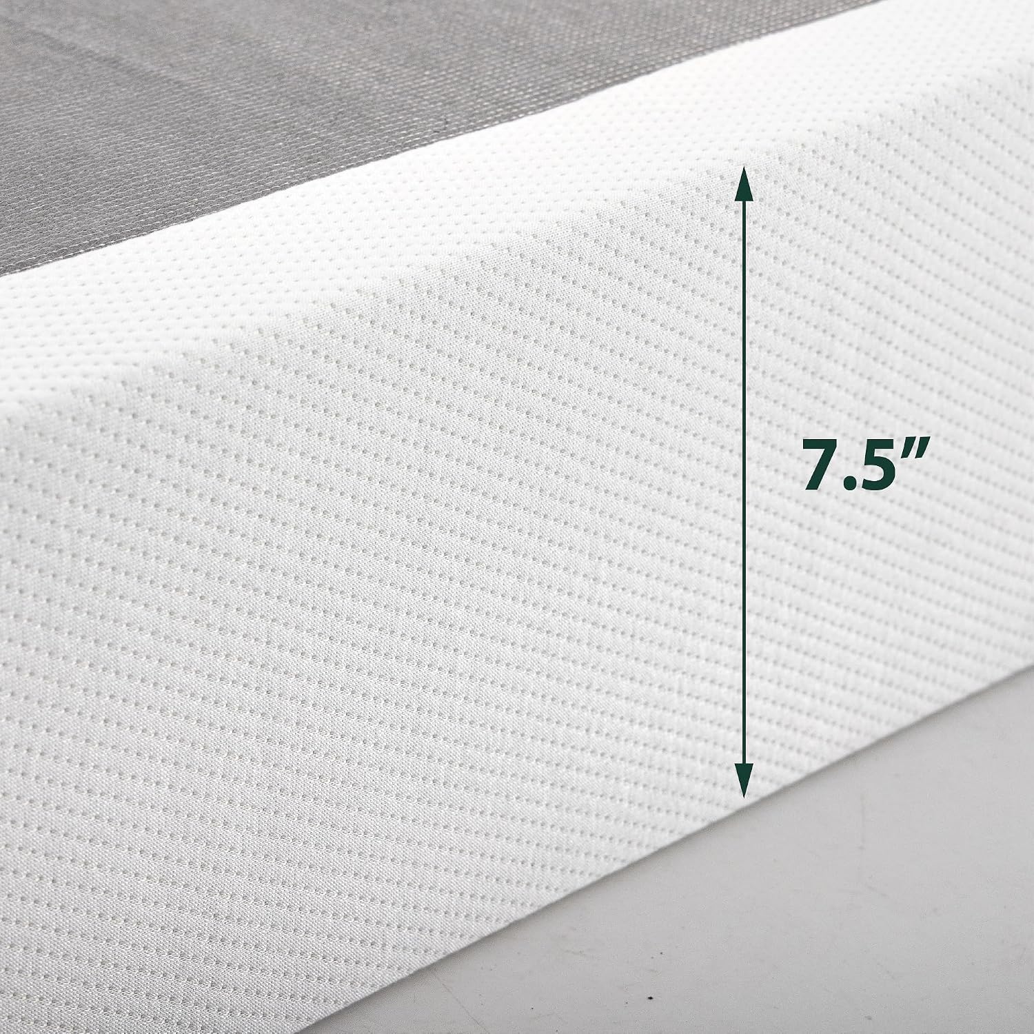 ZINUS 7.5 Inch Box Spring with Cover, No Assembly Mattress Foundation, Sturdy Metal Structure, Full, White