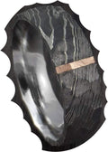 Damascus KE-207-AT Steel Ring Custom and Handmade Ring Hammer Finish Vertical Copper Inlay Steel Fathers Day Ring Wedding Band Rings (Color Might be Slightly Different)