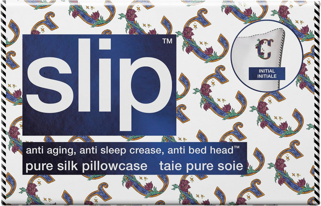slip The Original Queen Pure Silk Pillow Case - 100% Pure 22 Momme Mulberry Silk - Queen Standard Size - Anti-Aging, Anti-BedHead, Anti-Sleep Crease, Initial Collection: Letter C (20' x 30')