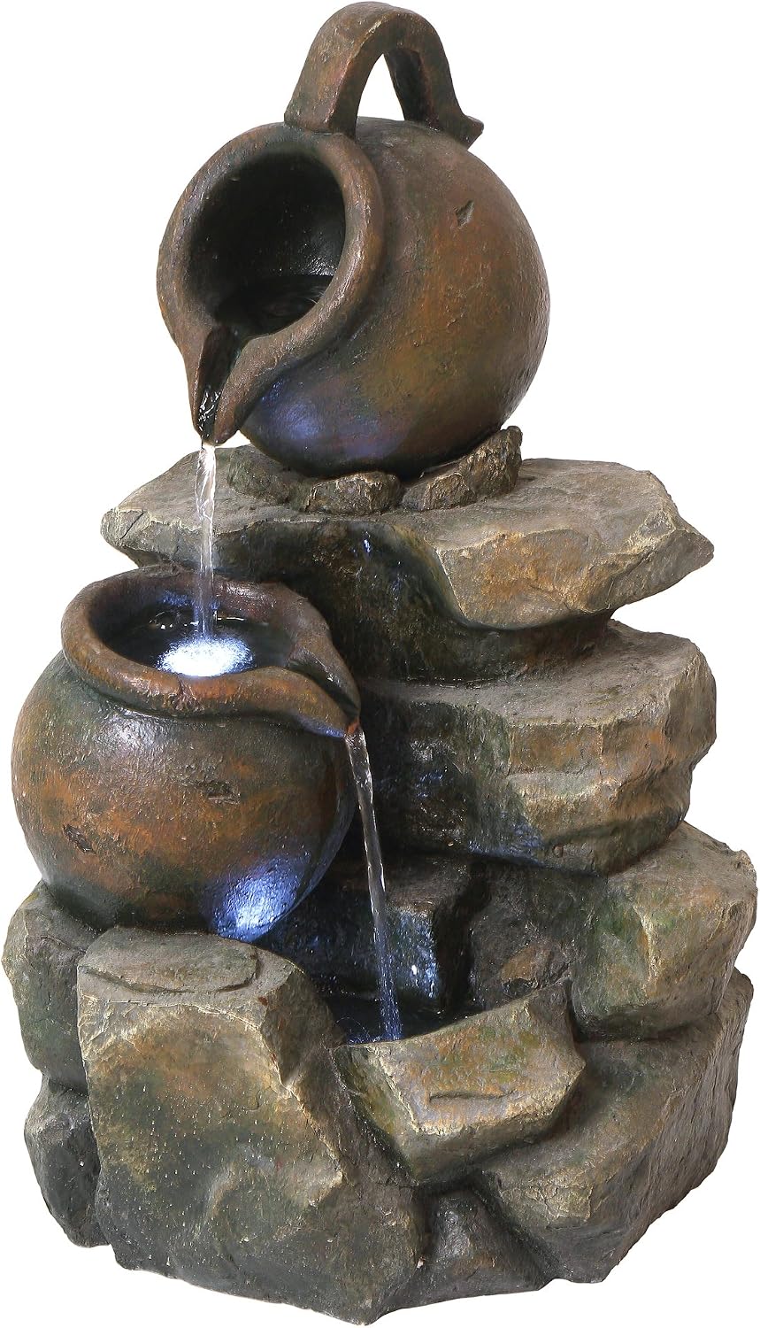 Design Toscano LaTaverna Cascading Urns Illuminated Garden Fountain