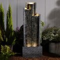 49.6' H Modern Water Outdoor Fountain,Garden Cascading Indoor Resin Water Fountains Tall Floor - Standing Fountain with LED Light for Patio, Yard, Deck and Home Decor