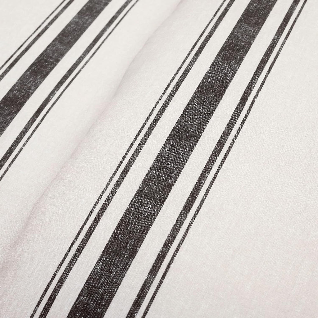 Lush Decor Farmhouse Stripe Reversible Cotton Duvet Cover King Size 3 Piece Set Black - Farmhouse Bedding Set King - Striped Duvet Cover