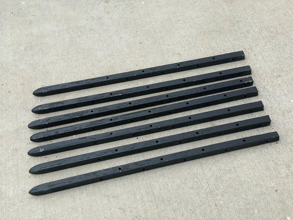 Sandbaggy 18' Square Steel Concrete Form Stakes with Nail Holes - 5/8' Wide - Rust Resistant - Removable/Reusable - Construction Grade Rebar Pins (Square Nail Stakes, 650, Count)