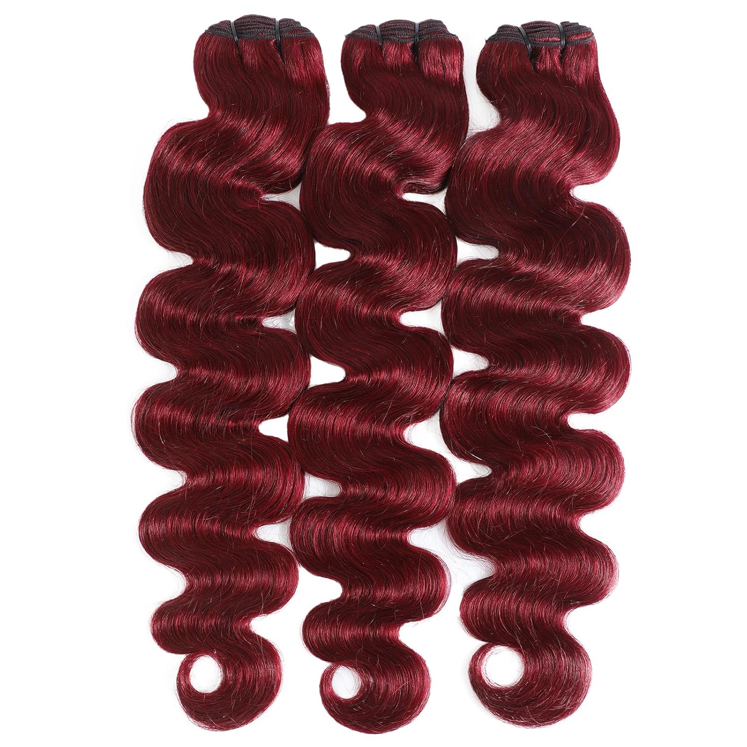 99J Red Body Wave Human Hair Bundles 15A Raw Indian Hair Bundle burgundy Body Wave Bundles Hair Extensions(3 bundles 14 16 18)