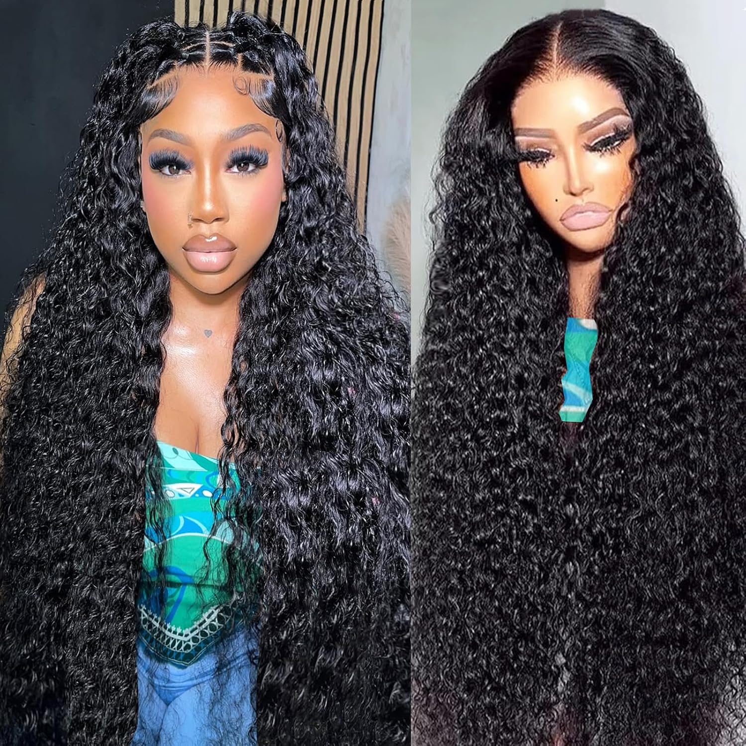 30 Inch Deep Wave Lace Front Wigs Human Hair 200% Density Curly Human Hair Wig for Women 13x4 HD Lace Frontal Wigs Pre Plcked with Baby Hair