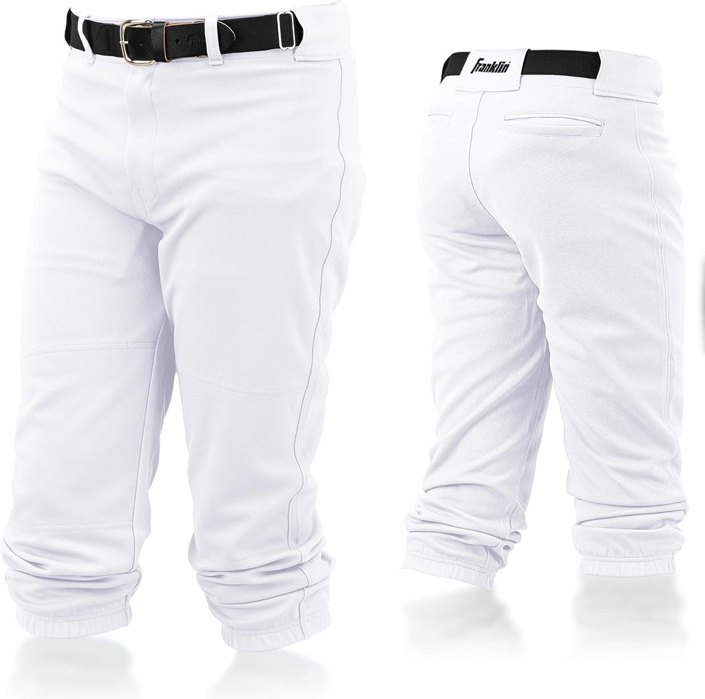 Franklin Sports Youth Baseball + Softball Pants - Knee High Pants for Boys + Girls Knicker Style with Belt Loop