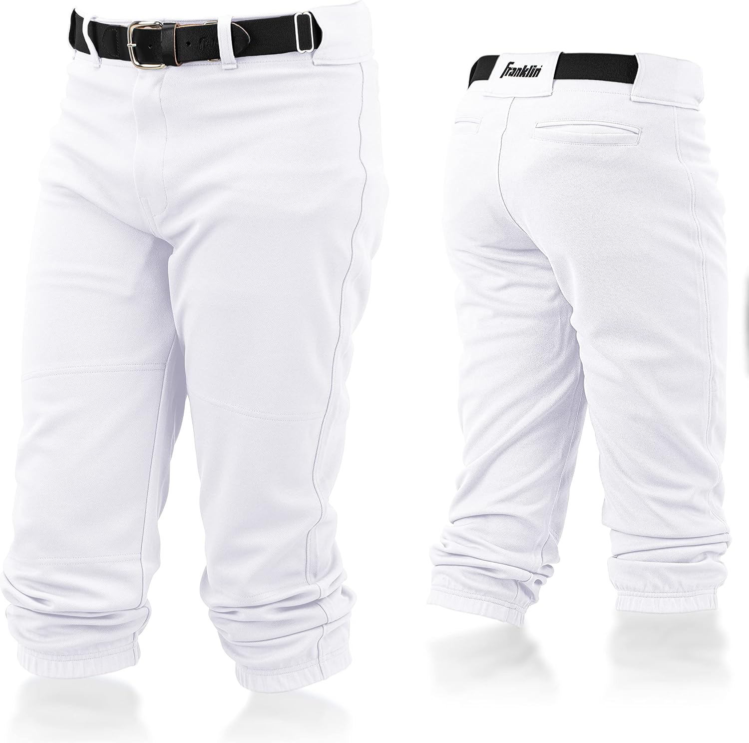 Franklin Sports Youth Baseball + Softball Pants - Knee High Pants for Boys + Girls Knicker Style with Belt Loop