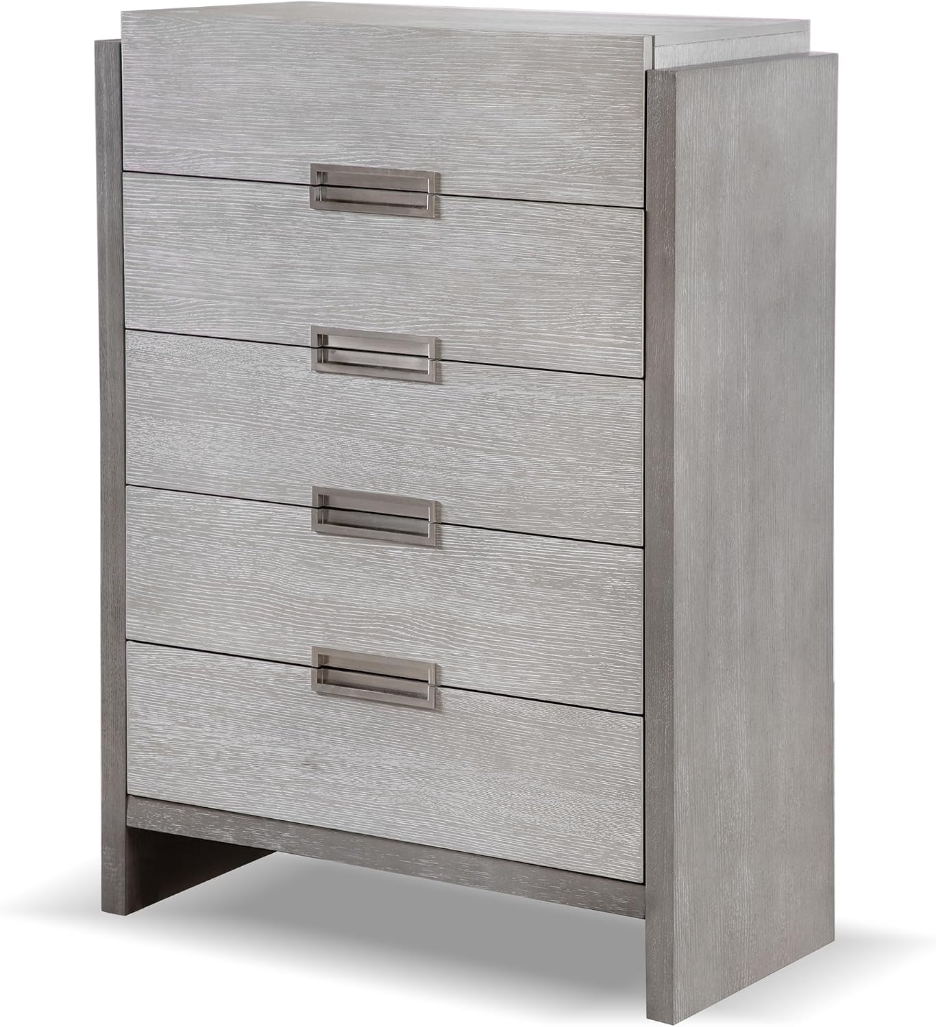 Furniture of America Burnett Solid Wood 6-Piece Bedroom Set, Queen-Size Bed with Padded Headboard, Felt-Lined Top Drawer, Stability and Durability Frame, Box Spring Required, Gray