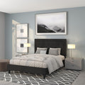 Flash Furniture Roxbury Queen Size Tufted Upholstered Platform Bed in Black Fabric