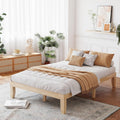 Giantex 14 Inch Full Wood Platform Bed Frame, Minimalist Style Mattress Foundation with Solid Rubber Wood, Heavy Duty Slat Support, Without Headboard, Easy Assembly, No Box Spring Needed, Natural