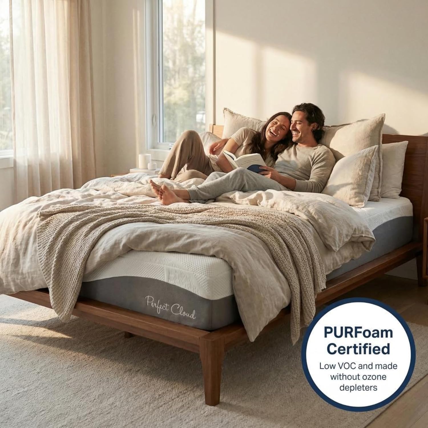 Perfect Cloud Made in The USA Elegance Plush Gel-Infused 12 inch Memory Foam Mattress - Pressure Relieving - Bed-in-a-Box (Full)