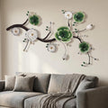 Large 3D Abstract Art Metal Flower Wall Art Main Colors Are White And Blue With Rich Color Gradations Combines Luxurious And Beautiful Aesthetic Decor For Living room Bedroom Kitchen Corridor Office