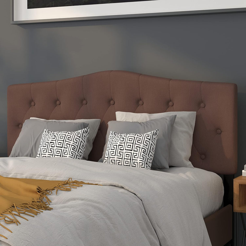 Flash Furniture Cambridge Tufted Upholstered Queen Size Headboard in Camel Fabric