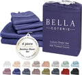 Bella Coterie 6 Piece Luxury Bamboo Viscose King Size Sheet Set | 100% Organically Grown | Cooling for Hot Sleepers | 18' Deep Pocket | Soft & Hypoallergenic | 4 Pillowcases [Twilight Blue]