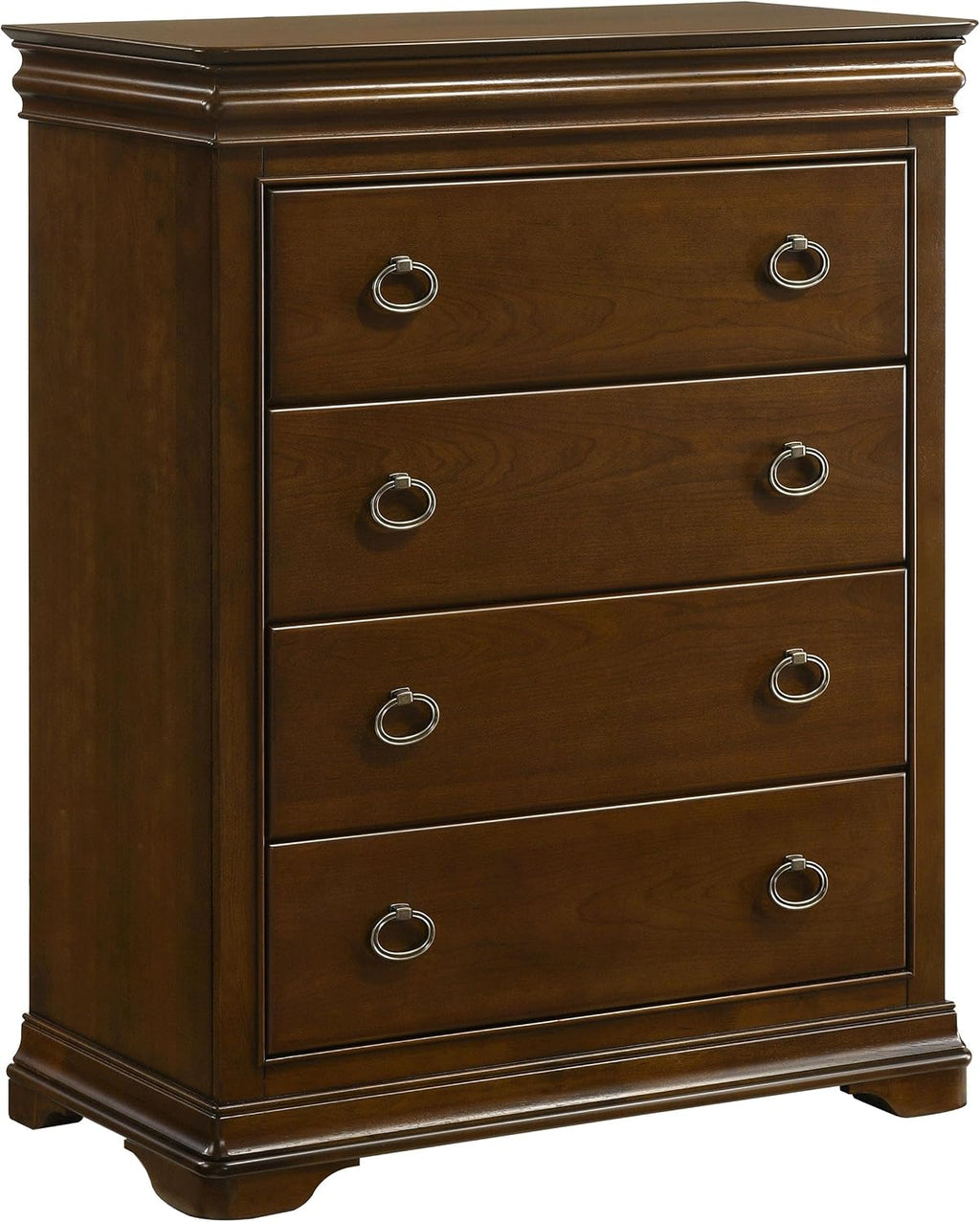 Coaster Home Furnishings - Garland - 5-Piece Bedroom Set with Wood Grain Detail, Cutaway Corners, Padded Headboard and Dual USB Ports - Bedroom - Queen Size - Brown Cherry - 205301Q-S5