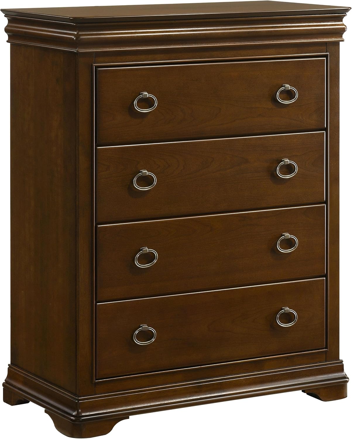 Coaster Home Furnishings - Garland - 5-Piece Bedroom Set with Wood Grain Detail, Cutaway Corners, Padded Headboard and Dual USB Ports - Bedroom - Queen Size - Brown Cherry - 205301Q-S5