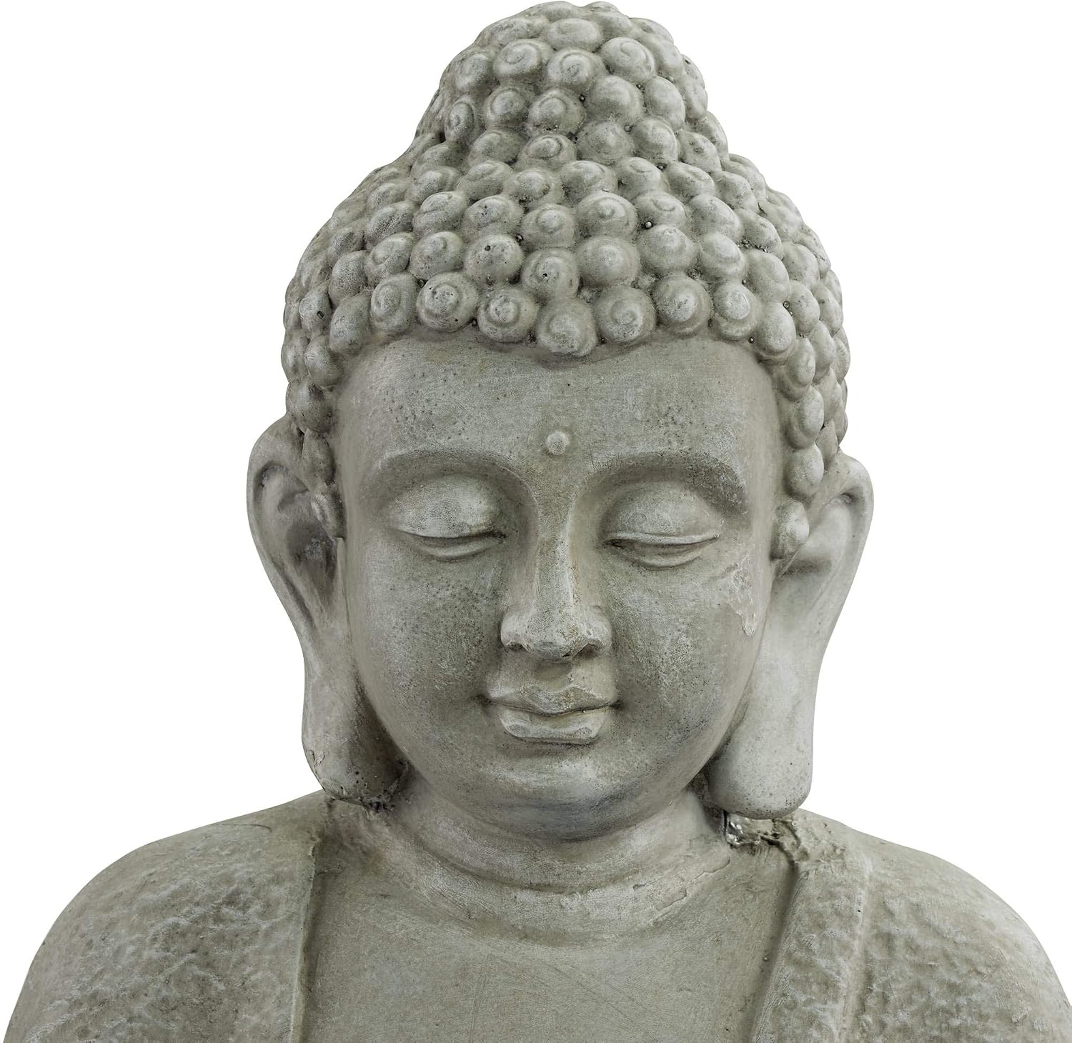Sitting Buddha 22' High Small Zen Asian Indoor Outdoor Decor Faux Stone Tabletop Fountain with Light LED Water Feature for Outside Garden Patio Yard Desk Backyard Porch Deck - John Timberland