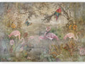 artgeist Premium Wall Mural Retro 118x83 in - XXL Non-Woven Wallpaper Fleece Wall Decor Photo Print Picture Image Abstract Vintage Flowers Animals Flamingo g-C-0392-a-a