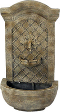 Sunnydaze Rosette 31' Outdoor Wall Water Fountain with Pump - Florentine Stone - Electric