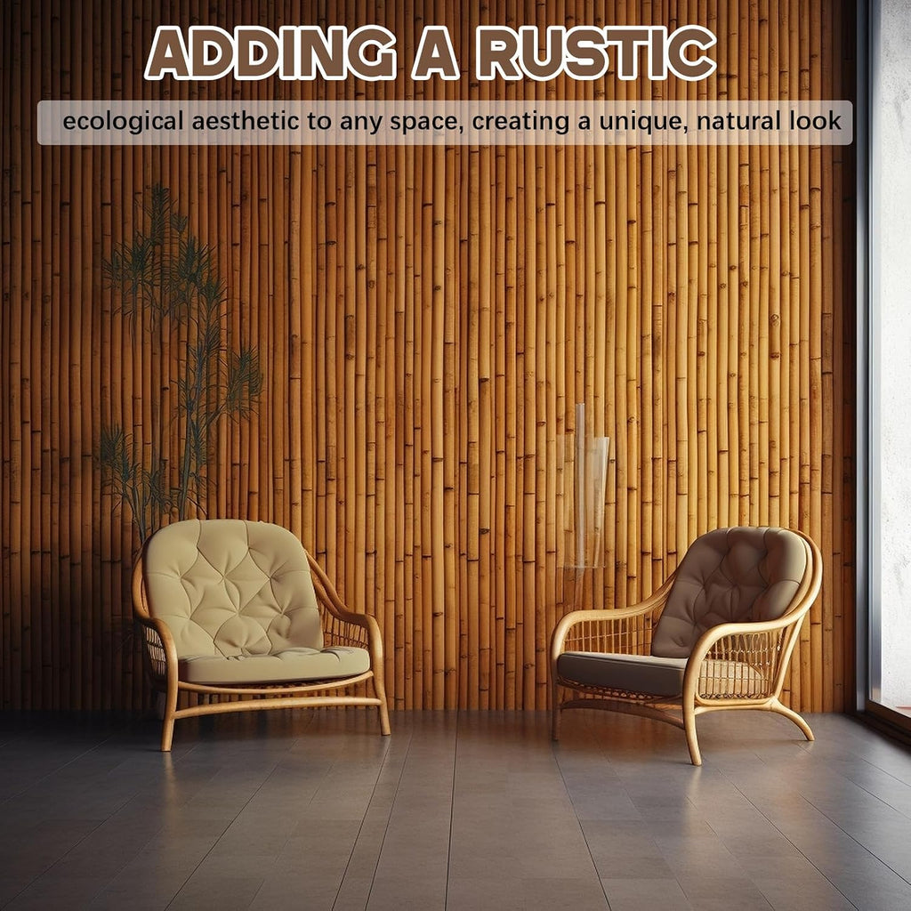 24 Pack 6ft Bamboo Slat Wall Panels, Vertical Wood Slat Accent Wall Kit for Modern Interior Decor, DIY Decorative Ceiling Panel System, Light Bamboo Finish, Easy Install