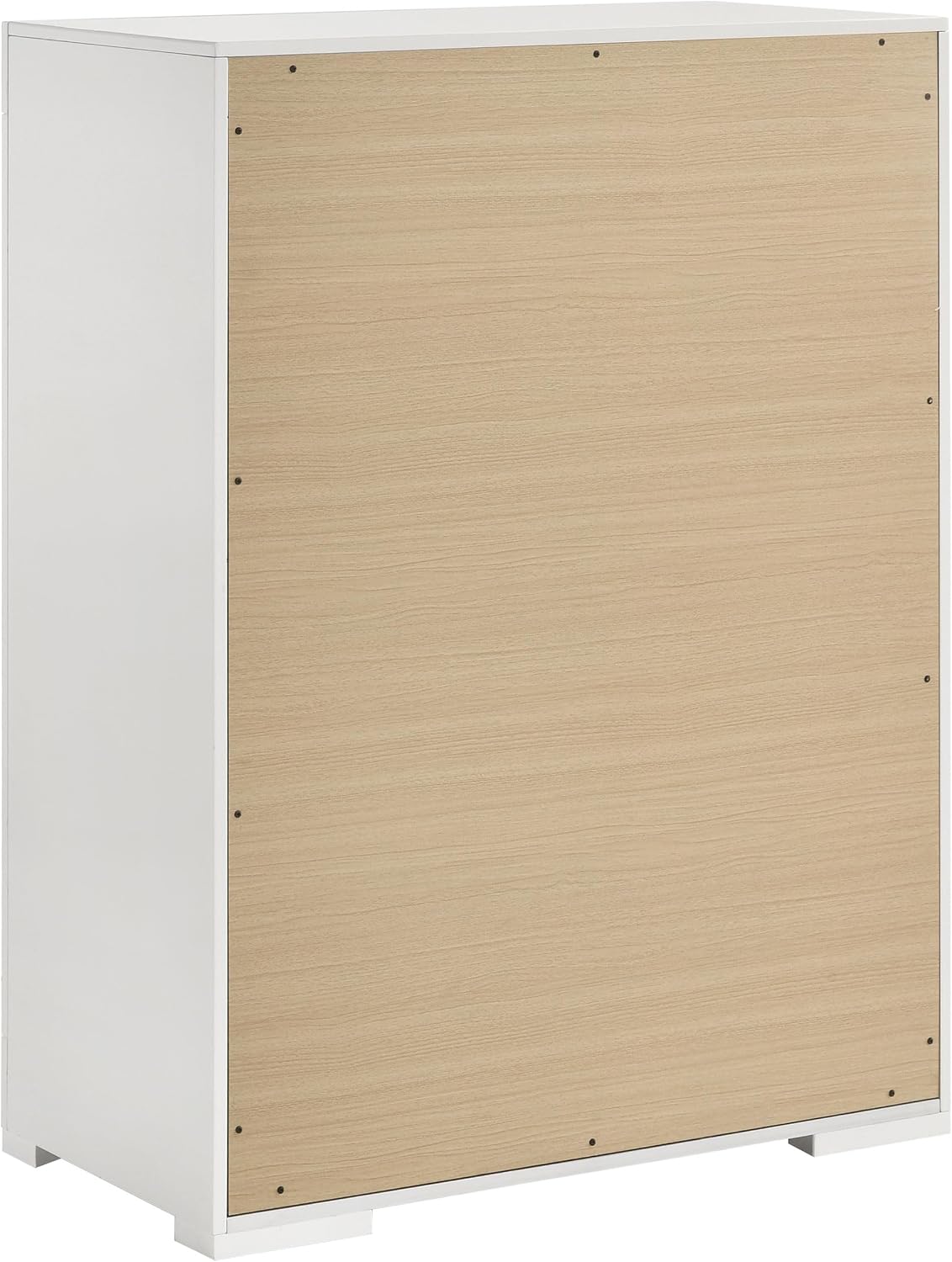 Coaster Home Furnishings Ives Contemporary 5-Piece Bedroom Set Queen Size LED Panel Bed Frame 57-inch Headboard White High Gloss 224941Q-S5