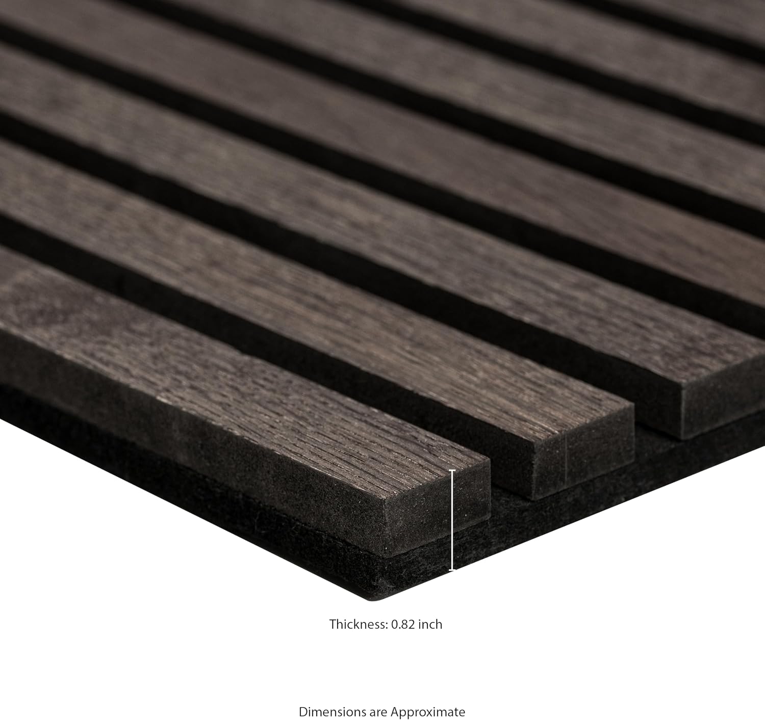 MSI Acoustic Wood Slat Wall Panels for Interior Decor, 3D Fluted Sound Absorbing Wood Paneling for Accent Wall Ceiling Kitchen Living Room Bedroom, Eco-Friendly MDF - 9.5 in. x 94.5 in. - Umber