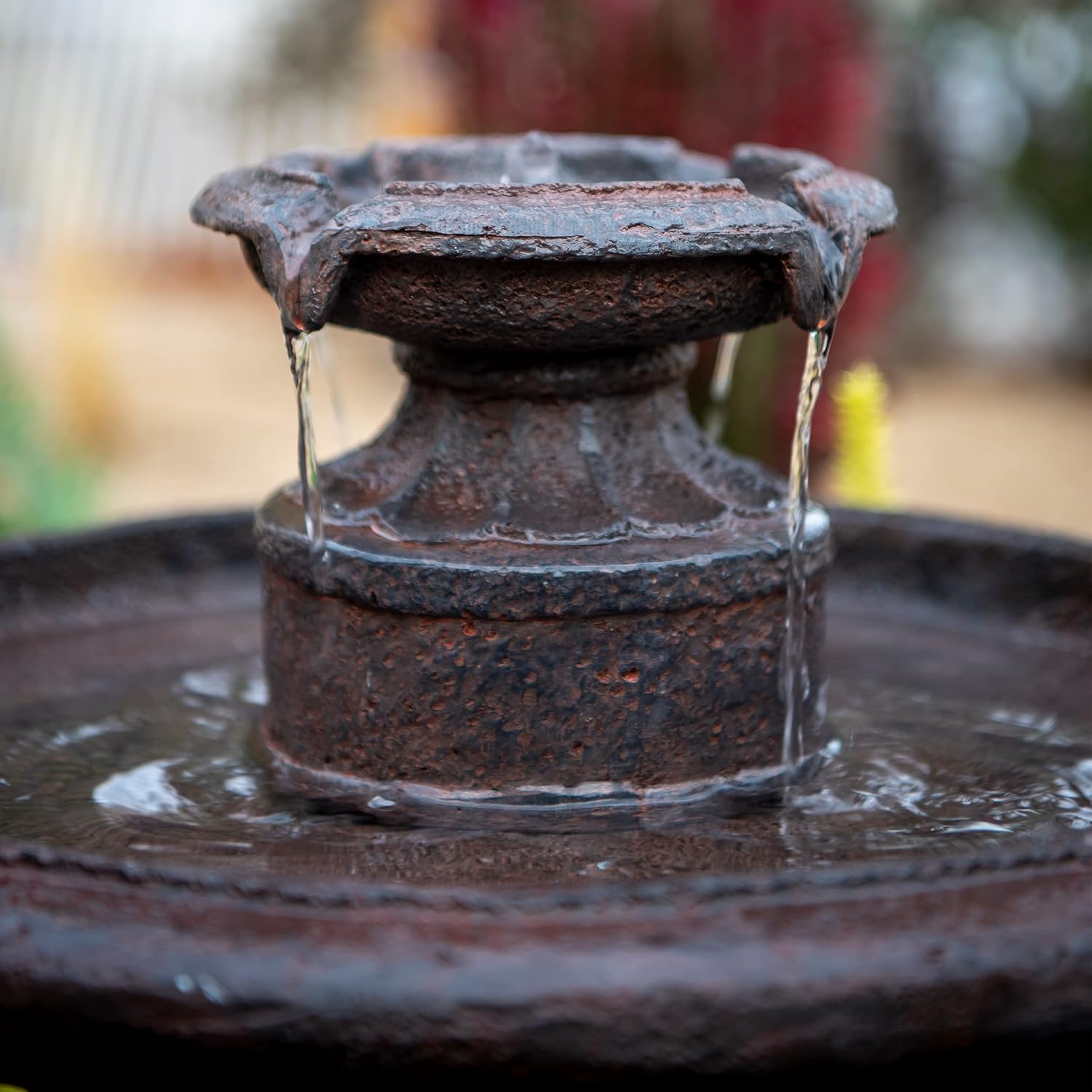 XBrand 28' Tiered Freestanding Classic Bird Bath Outdoor Water Fountain with Auto Shut-Off Pump, Brown