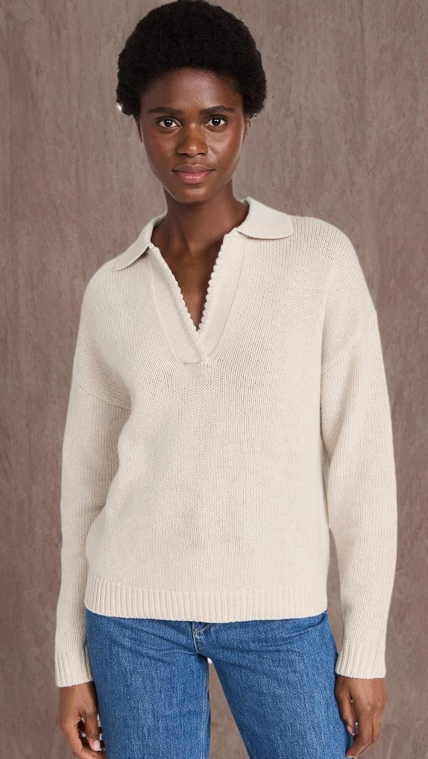 Theory Women's Scallop Polo Sweater