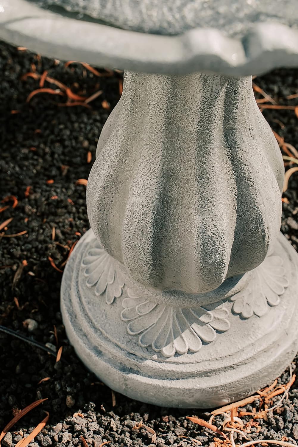 XBrand 51' 3-Tier Outdoor Freestanding Waterfall Fountain with Pump and Pineapple Finial, Gray