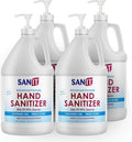 Sanit Moisturizing Hand Sanitizer Gel 70% Alcohol - Kills 99.99% Germs, Advanced Formula with Vitamin E and Aloe Vera - Soothing Gel, Fresh Scent, Made in USA - 1 Gallon with Pump, 4 Pack