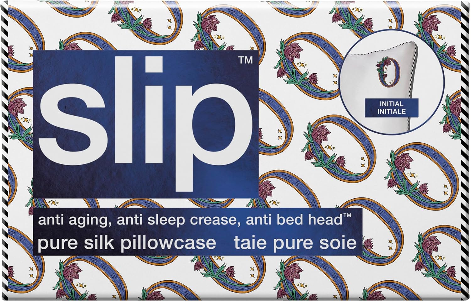 slip The Original Queen Pure Silk Pillow Case - 100% Pure 22 Momme Mulberry Silk - Queen Standard Size - Anti-Aging, Anti-BedHead, Anti-Sleep Crease, Initial Collection: Letter O (20' x 30')