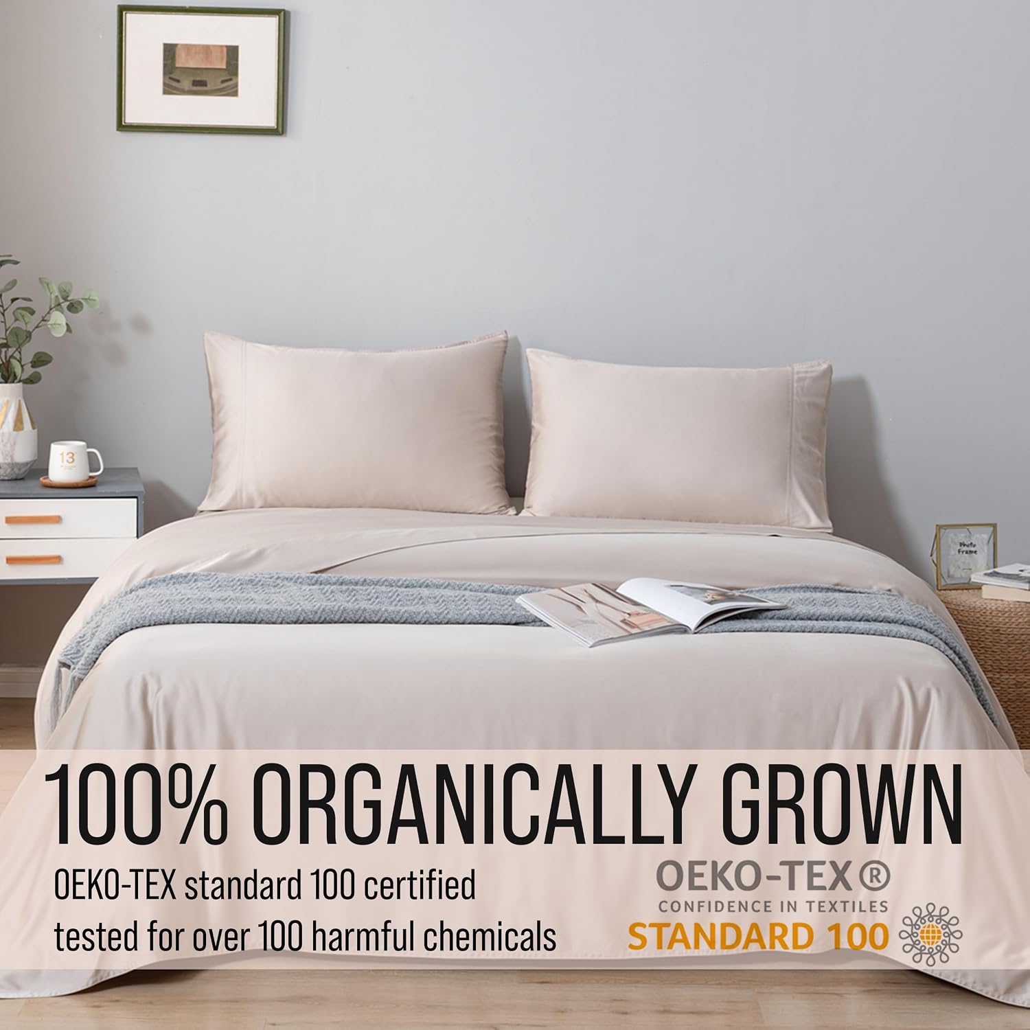 Bella Coterie Luxury Bamboo Viscose Full Size Sheet Set | 100% Organically Grown | Ultra Soft | Cooling for Hot Sleepers | 18' Deep Pocket [Dune]