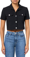 Theory Womens Short Sleeve Crop Seer Sucker Suit