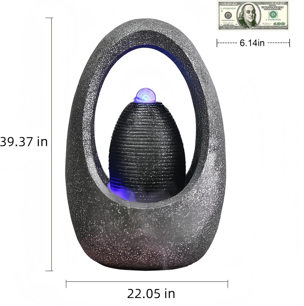 Tabletop Water Fountain Indoor - Water Fountain Decor for Meditation, Relaxation for Yoga, Study, Tea, Living Room, Office, Beauty Club Decor (Extra Large)