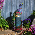 Tankana Outdoor Water Fountain 32' H Cascading Peacock Waterfall Fountain with LED Lights & Pump Tiered Water Feature for Garden, Patio, Backyard, Deck, and Porch Decor