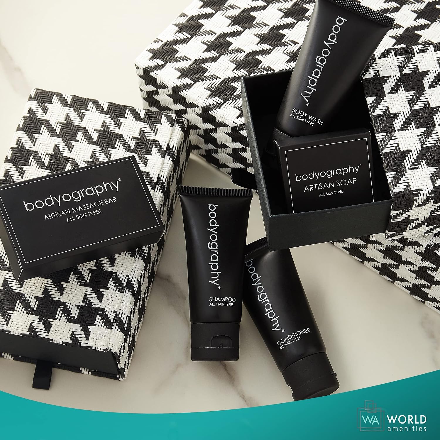 World Amenities - Bodyography - Bulk Shampoo | 300 Count, 1.4oz | Lavender Peppermint, Mini Travel Size Toiletries (100% Recyclable Tube with Flip Top Cap) Hotel Amenities.