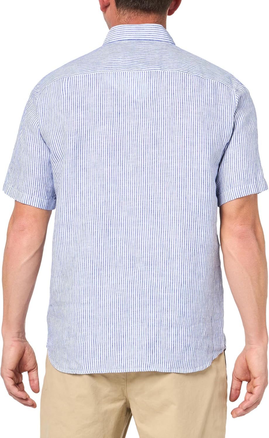 Theory Men's Theory Men's Irving Short Sleeve Button Down Woven in Relaxed Linen Stripe