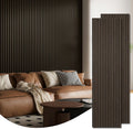 Art3d 2-Pack 94.5' x 24' Acoustic Wood Panels for Wall, 31 sq.ft Soundproof Wood Slat Panels, 3D Fluted Sound Absorbing Paneling for Interior Wall Decor, Living Room, Bedroom - American Walnut