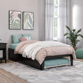 AFI Colorado Twin Size Platform Bed with Twin Trundle and Charging Station in Espresso