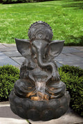 Hi-Line Gift-35 H Ganesha Fountain Outdoor Garden Sculpture W/LEDs Adjustable Water
