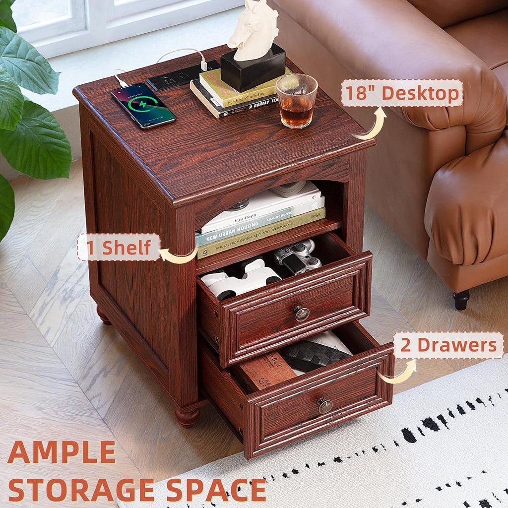 Farmhouse Dressers & Night Stand Set of 3, Wood 54' Wide 7 Drawer Dresser & 35.5'Tall Chest of Drawers, 18' with Charging Station Nightstand, Bedroom Furniture Dresser Set for Home Living Room Hallway