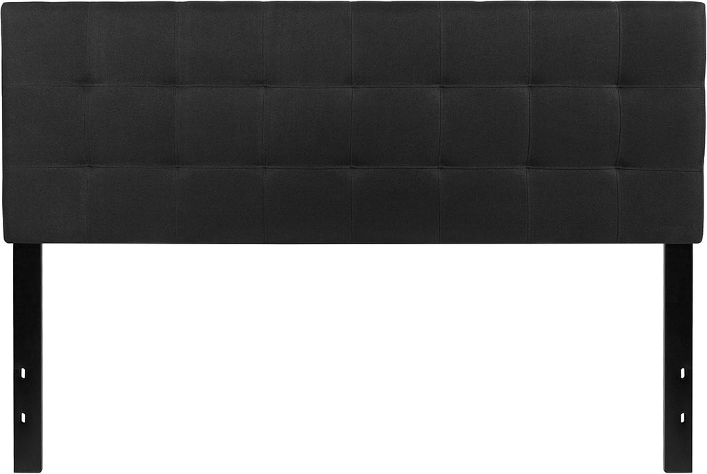 Flash Furniture Bedford Tufted Upholstered Headboard for Queen Size Bed, Contemporary Fabric Tufted Headboard with Adjustable Height, Black