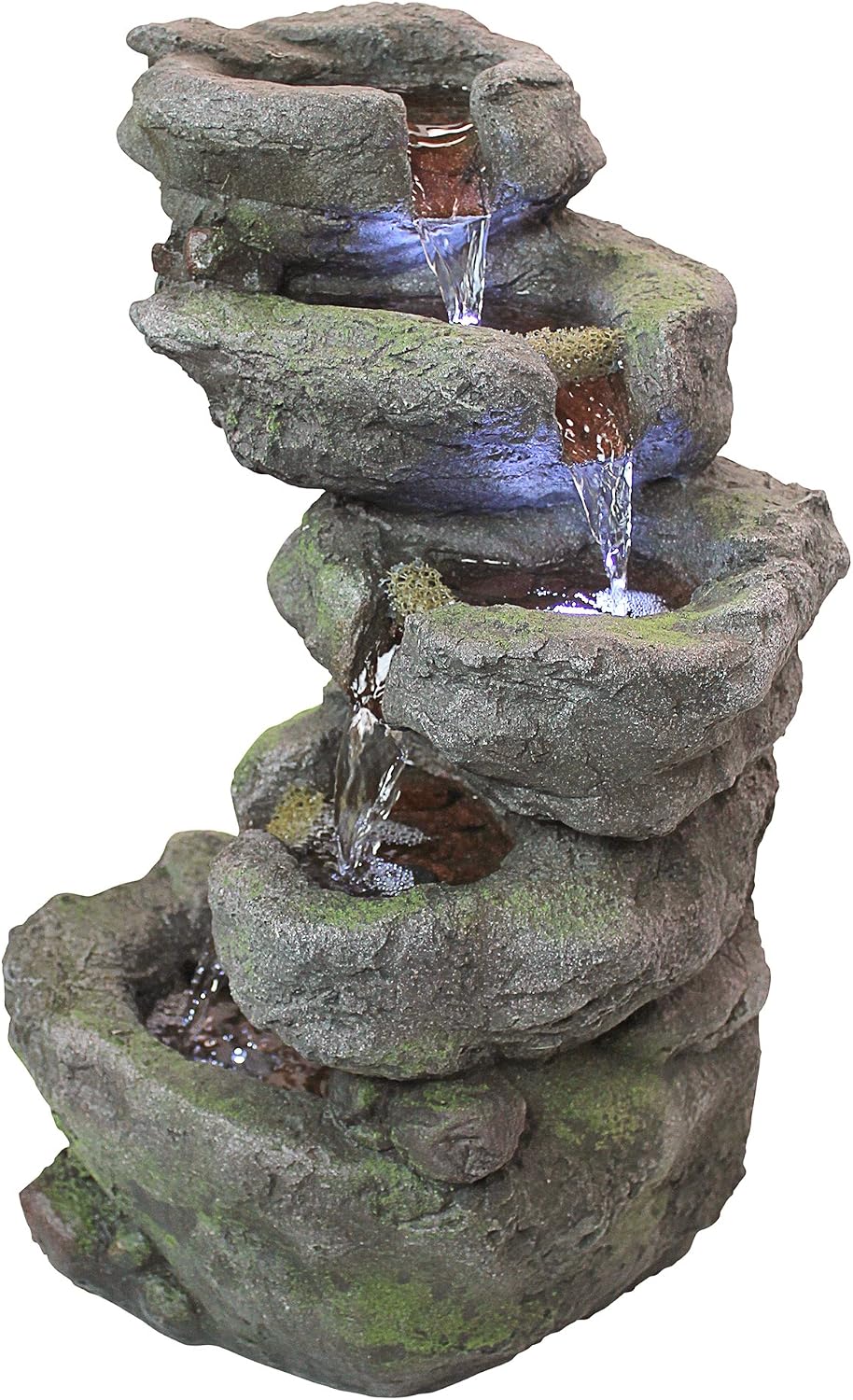 Design Toscano Breakneck Falls Illuminated Garden Fountain, 9 x 11 x 17.5