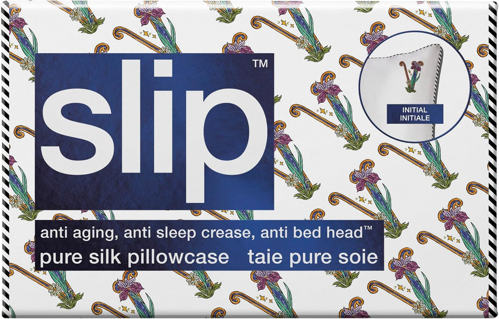 slip The Original Queen Pure Silk Pillow Case - 100% Pure 22 Momme Mulberry Silk - Queen Standard Size - Anti-Aging, Anti-BedHead, Anti-Sleep Crease, Initial Collection: Letter V (20' x 30')