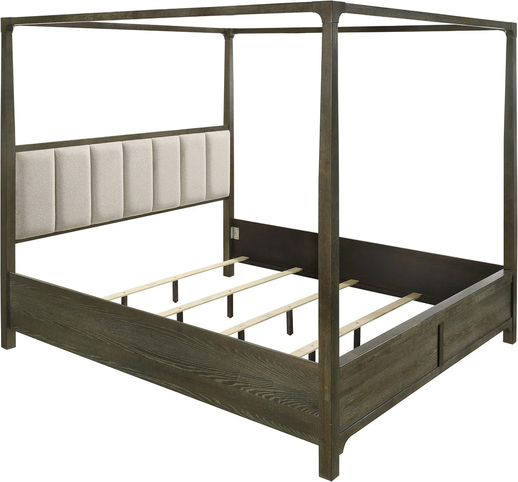 Coaster Home Furnishings Gran Park Modern Classic 5-Piece Bedroom Set Queen Size Canopy Bed Frame 80-inch Headboard Dark Cocoa 224931Q-S5