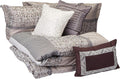 Madison Park Luxury Comforter Set-Traditional Jacquard Design All Season Down Alternative Bedding, Matching Bedskirt, Decorative Pillows, King(104'x92'), Rhapsody, Striped Grey/Taupe 7 Piece