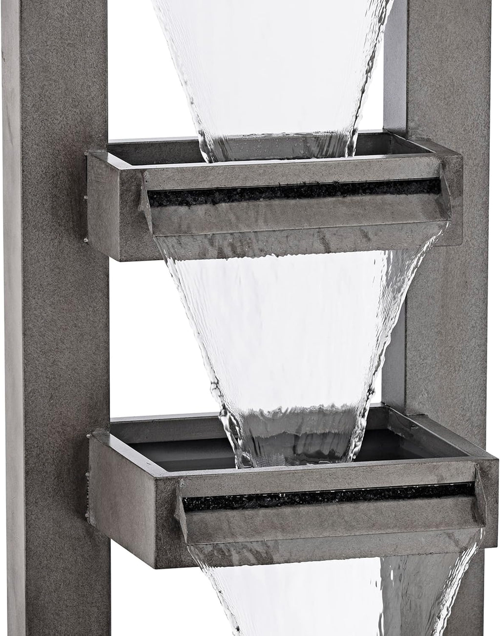 Alpine Corporation 43' Tall Multi-Tier Waterfall Fountain - Industrial Style Water Feature for Garden, Patio, Yard, Backyard, Relaxing Water Flow, and Serene Landscaping, Gray