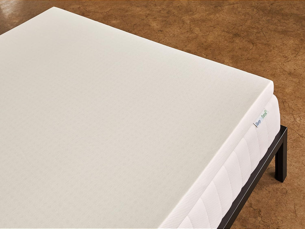 Pure Green Natural Latex Mattress Topper w/Luxury Cover - Medium Firmness - 3 Inch - Cal King Size (GOLS Certified Organic)