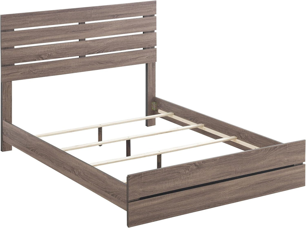 Coaster Home Furnishings Brantford Farmhouse 5-Piece Bedroom Set Queen Size Panel Bed Frame 52-inch Headboard Barrel Oak 207041Q-S5