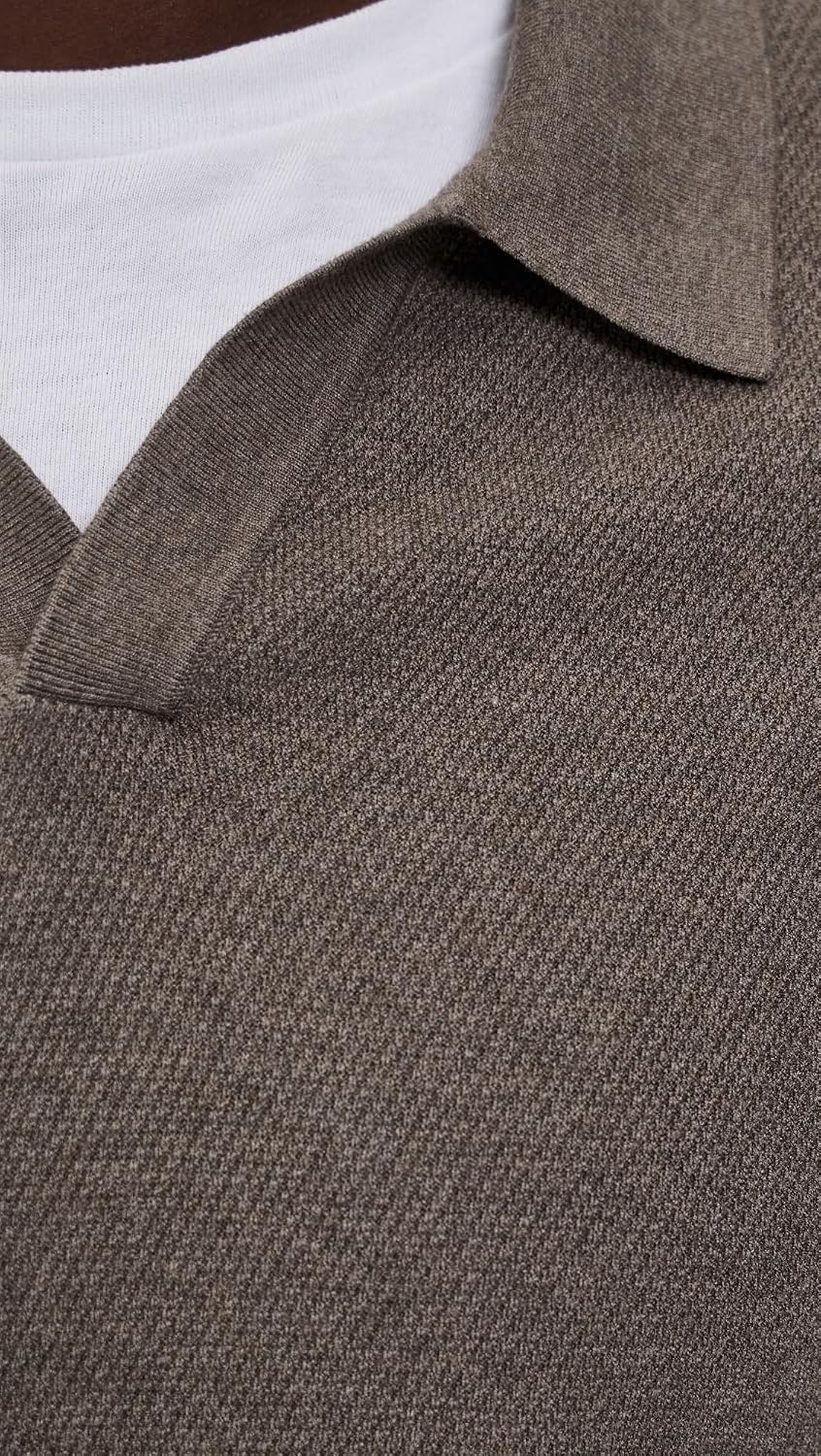Theory Men's Brenan Johnny Collar Polo in Fine Bilen